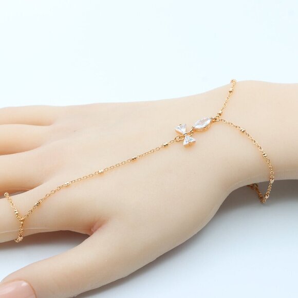 Elegant Rose Gold Bracelet with Bow Charm and Adjustable Chain, XPBL0605 - Picture 12 of 12
